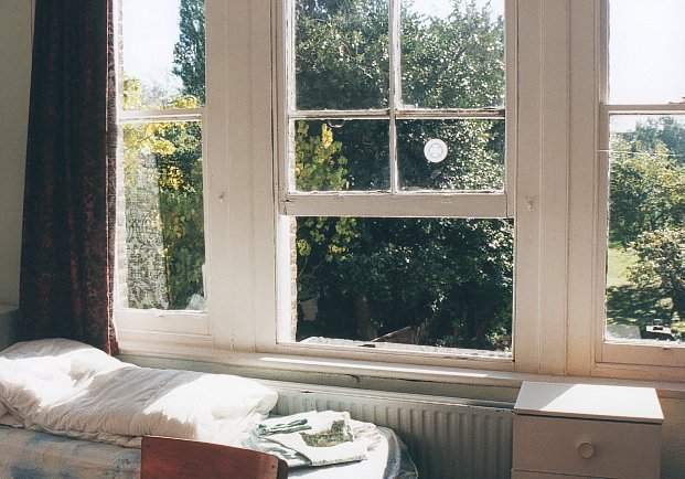 Karwyn House: A typical room with a view into the backyard.